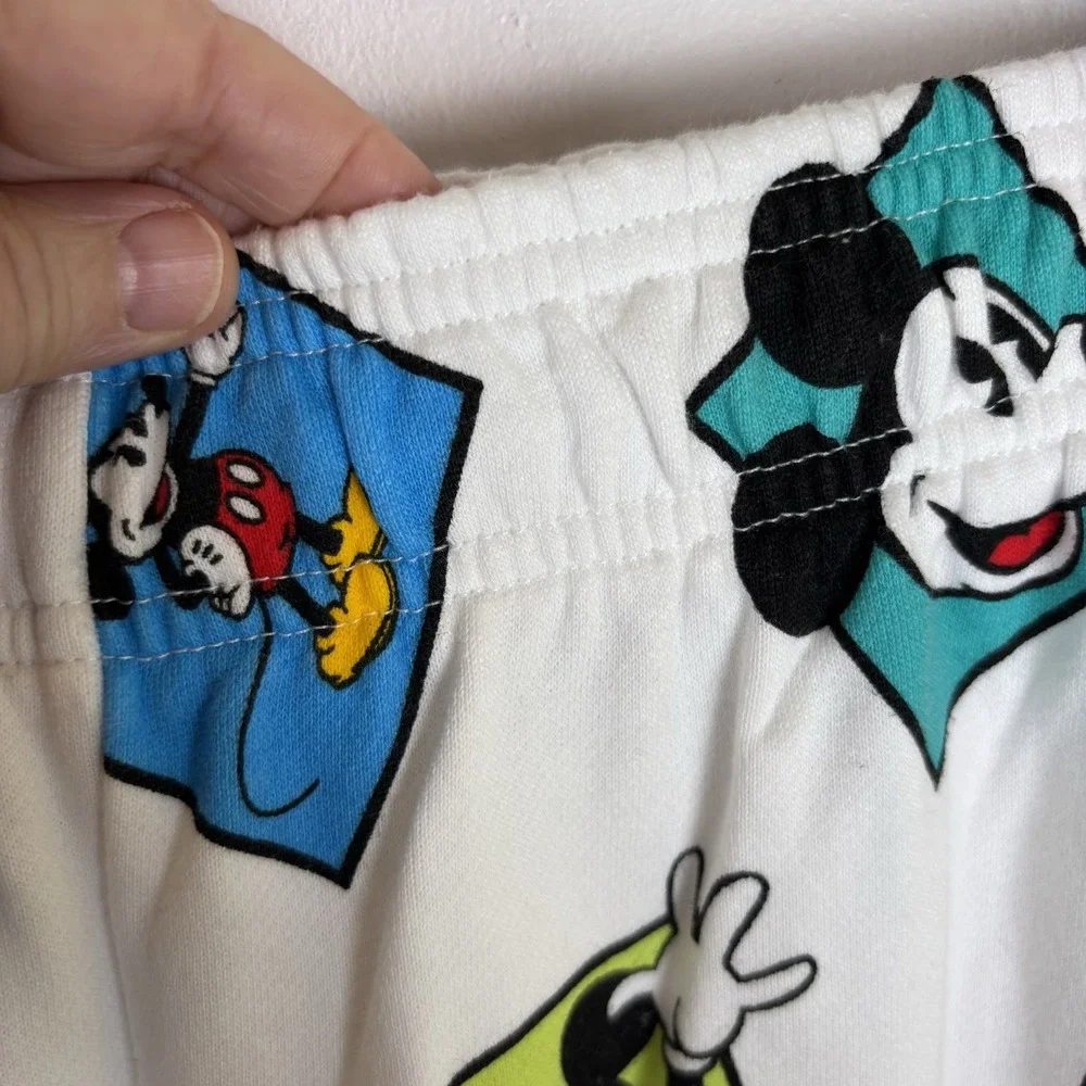 Disney Mickey Co Mickey Mouse‎ Sweat Pants Adult XL Jogger White Multicolored